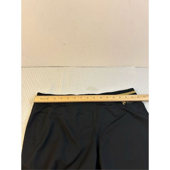 Fila 100 Sport workout shorts women’s large black gold trim - Picture 4 of 6